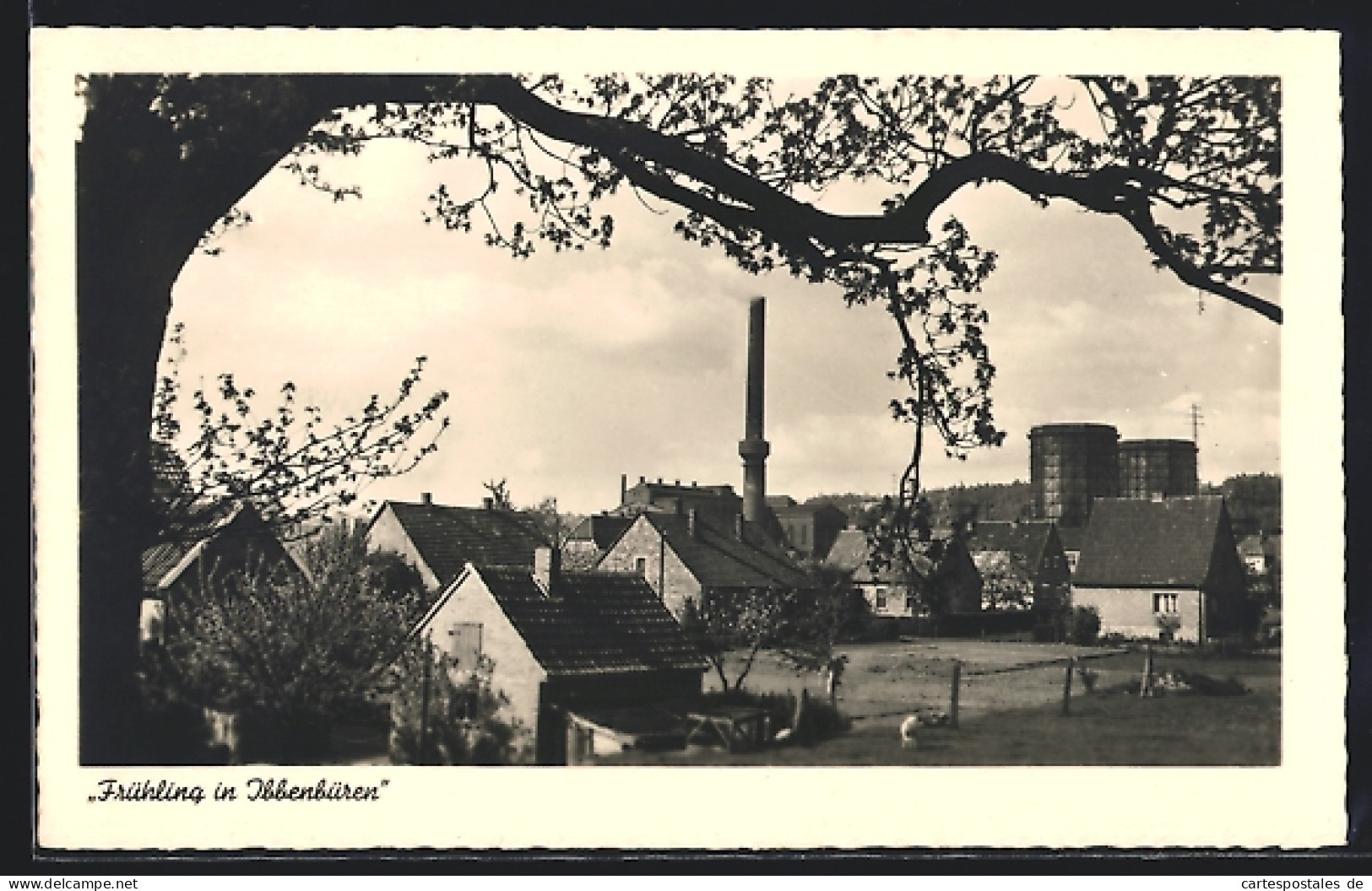 AK Ibbenbüren, Industriegelände hinter blühendem Baum