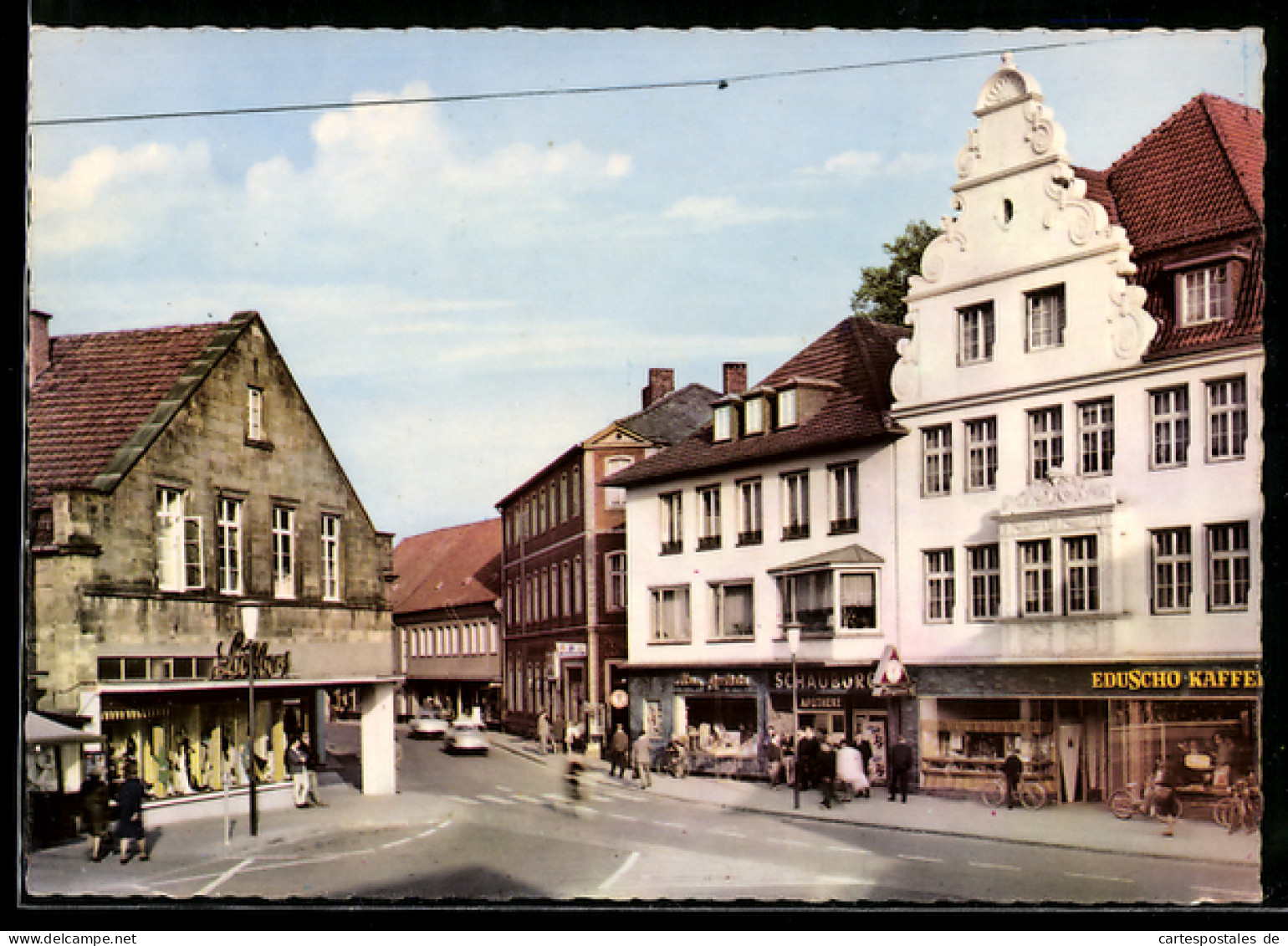 AK Ibbenbüren /Westf., Oberer Markt, Geschäftshäuser, Eduscho Kaffee, Bekleidungshaus