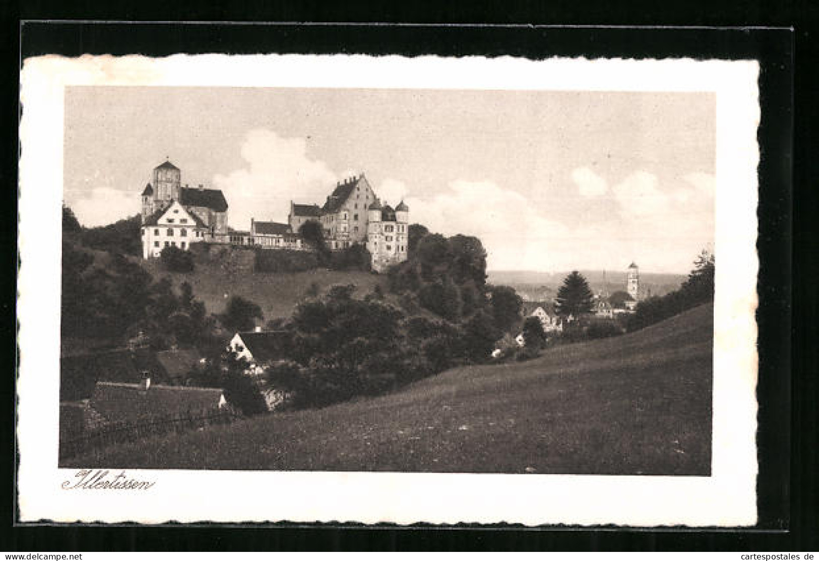 AK Illertissen, Teilansicht mit Wiesen