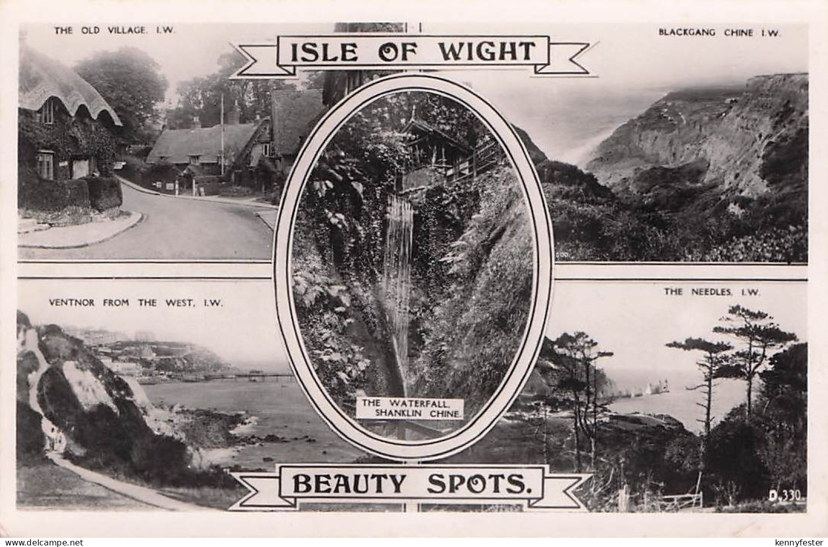 Ak Isle of Wight England, Old Village, Blackgang Chine, Wasserfall Shanklin Chine