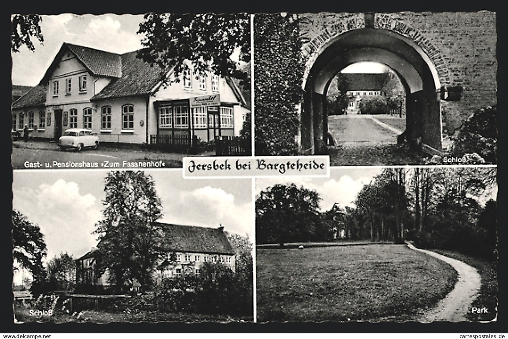 AK Jersbek b. Bargteheide, Schloss, Gasthaus zum Fasanenhof, Park