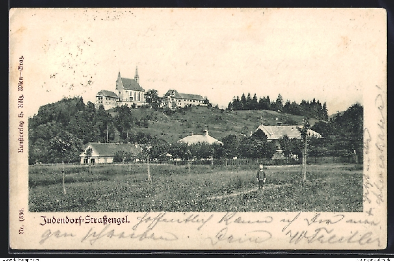 AK Judendorf-Strassengel, Ortspartie mit Kirche