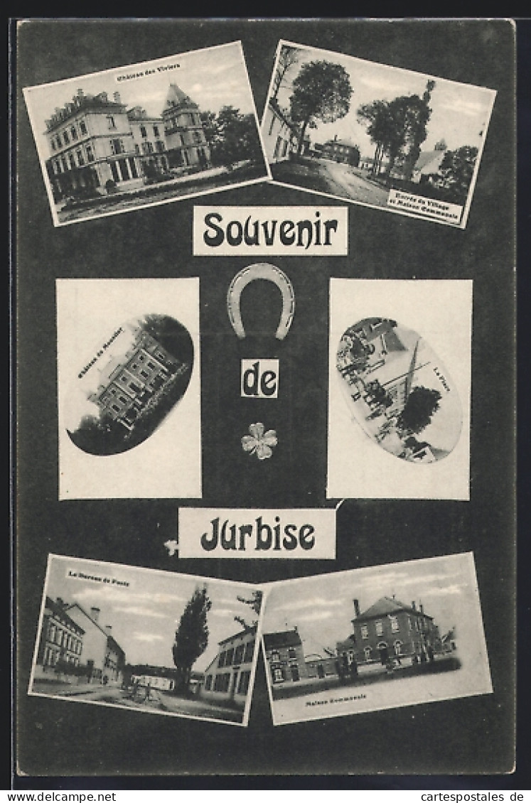 AK Jurbise, Maison Communale, Bureau de Poste, Chateau des Viviers