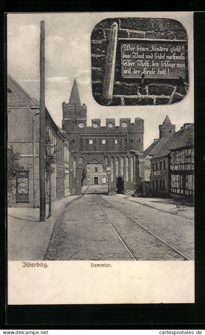 AK Jüterbog, Dammtor, Inschrift