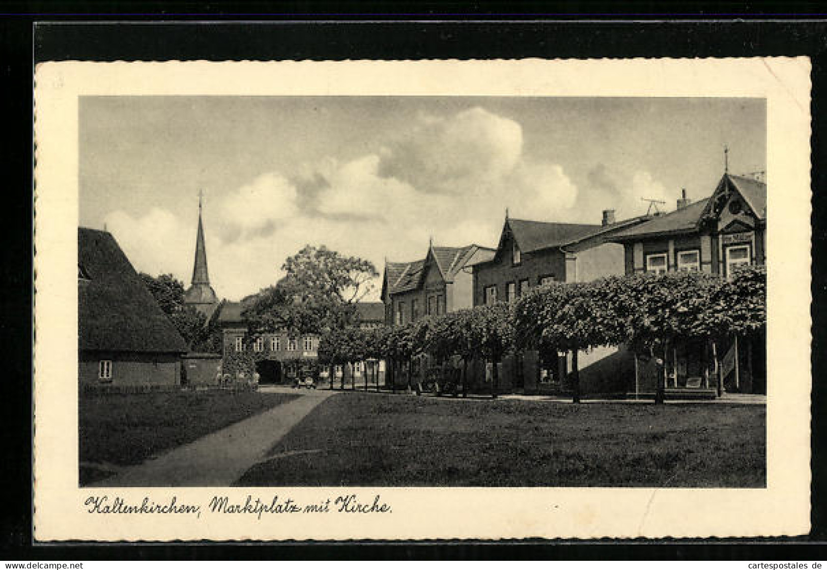 AK Kaltenkirchen, Marktplatz mit Kirche