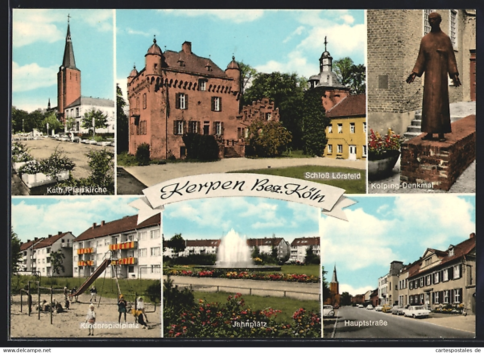AK Kerpen /Bez. Köln, Schloss Lörsfeld, Kolping-Denkmal, Hauptstrasse
