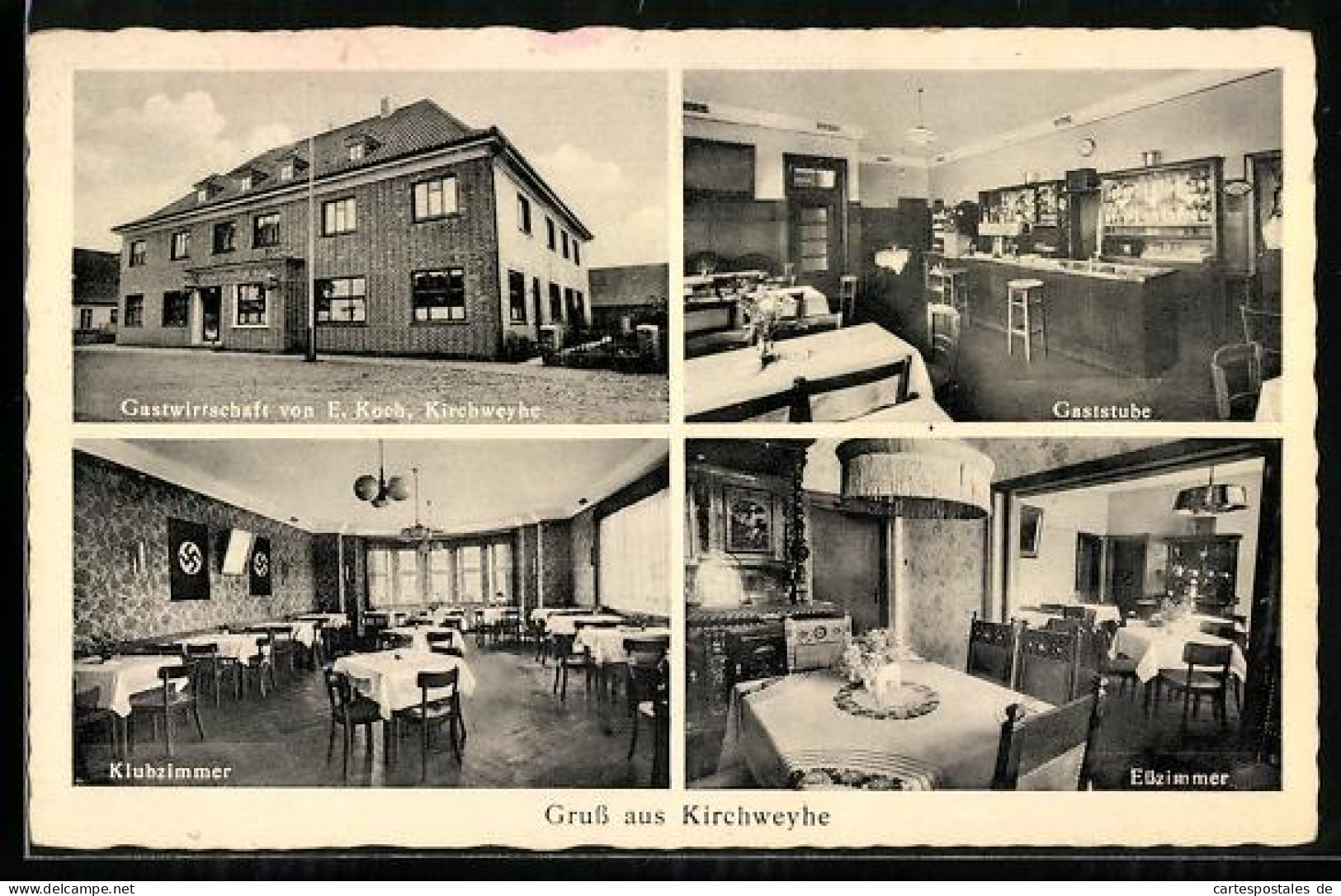 AK Kirchweyhe / Weyhe, Gasthaus von E. Koch, Innenansichten,