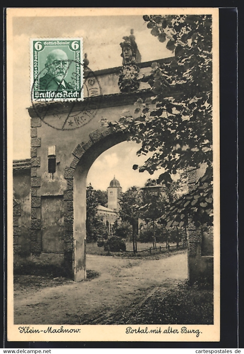 AK Klein-Machnow, Portal mit alter Burg
