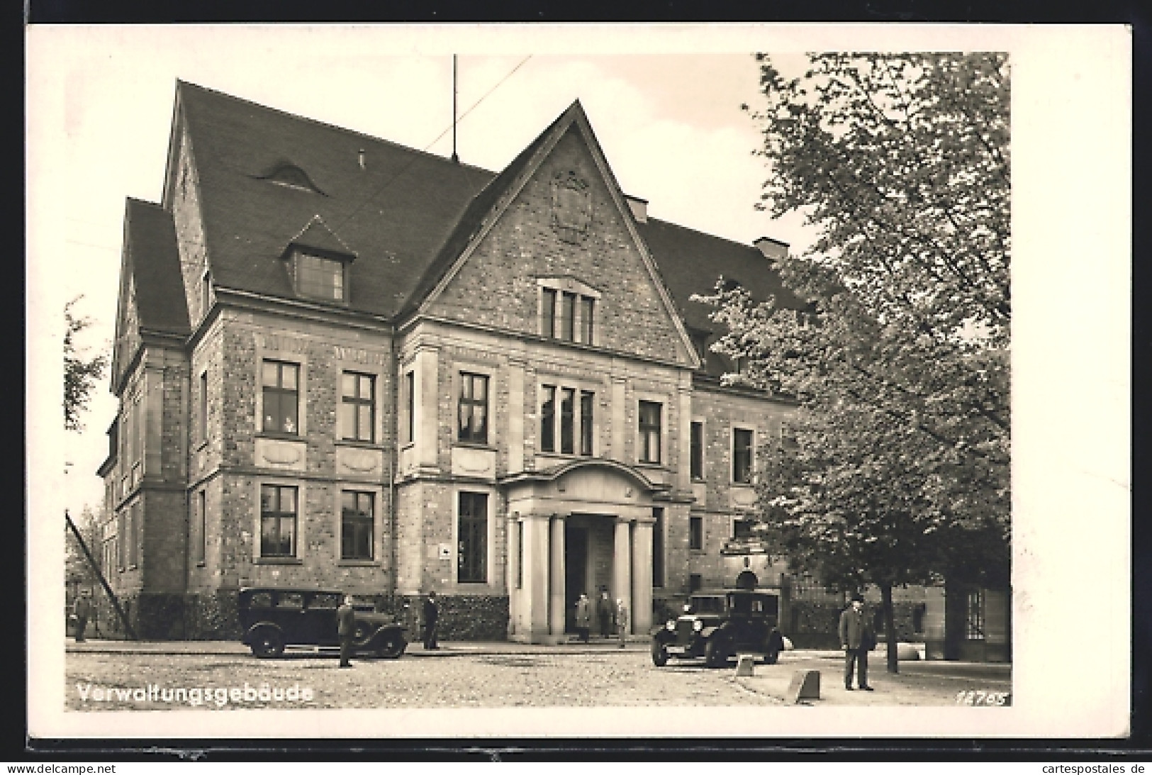 AK Klein-Wanzleben, Ansicht der Zuckerfabrik, Verwaltungsgebäude