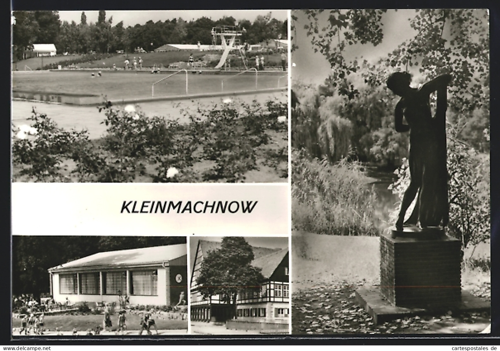 AK Kleinmachnow /Kr. Potsdam, Schwimmbad und Parkanlage