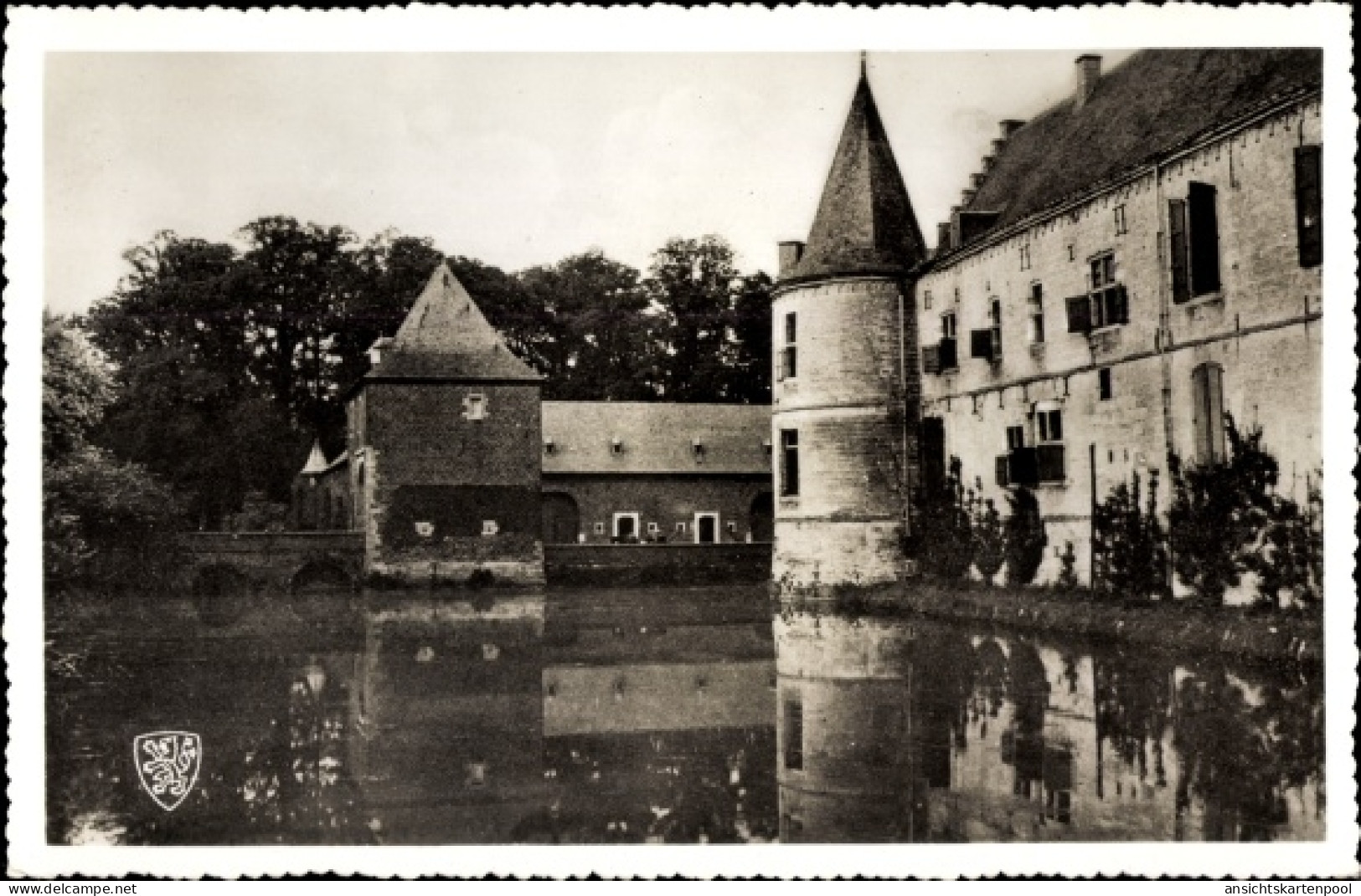 AK Klimmen Limburg Niederlande, Kasteel Rivieren, Wasserschloss