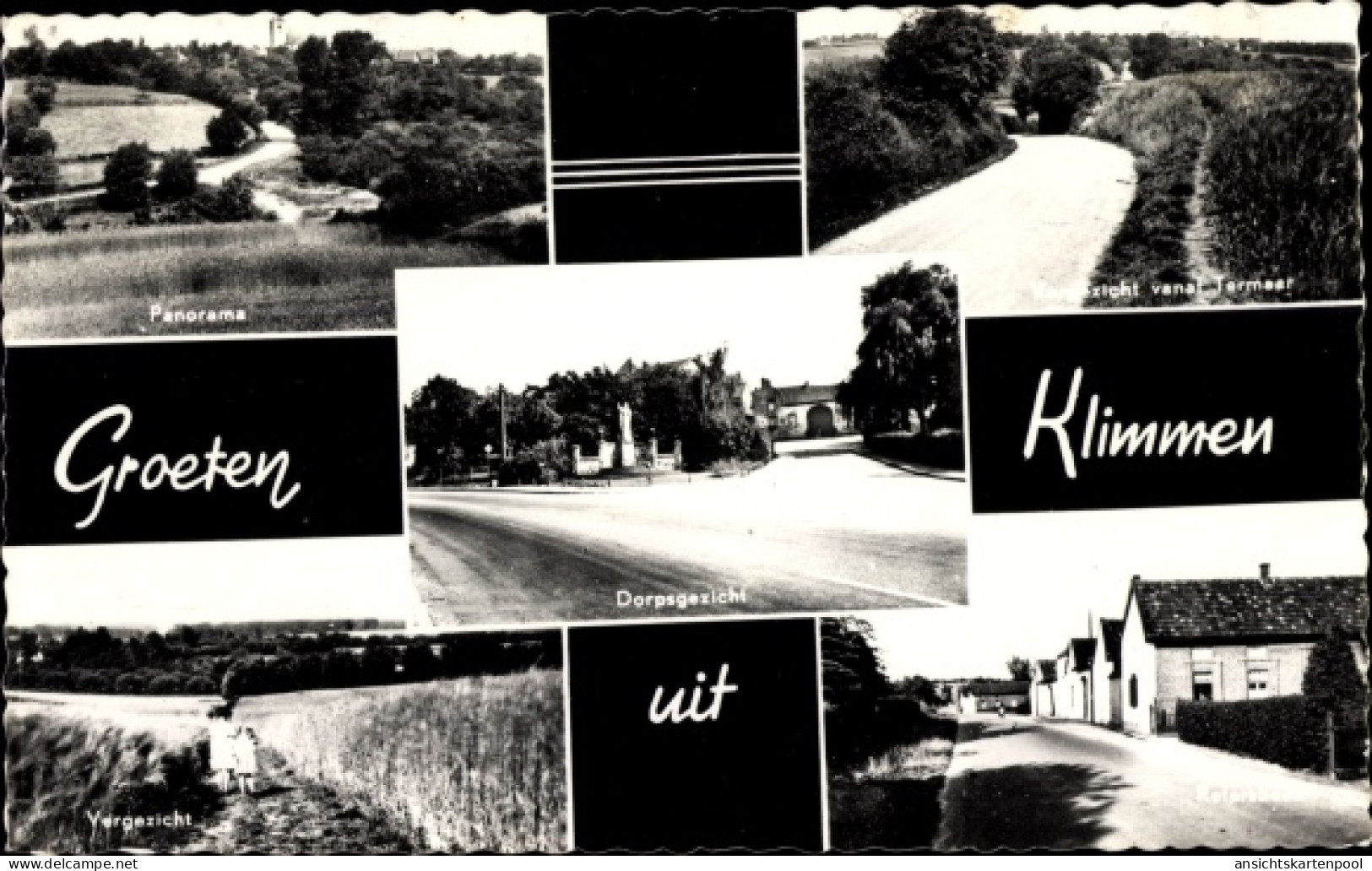 AK Klimmen Limburg Niederlande, Panorama, Vergezicht, Dorpsgezicht