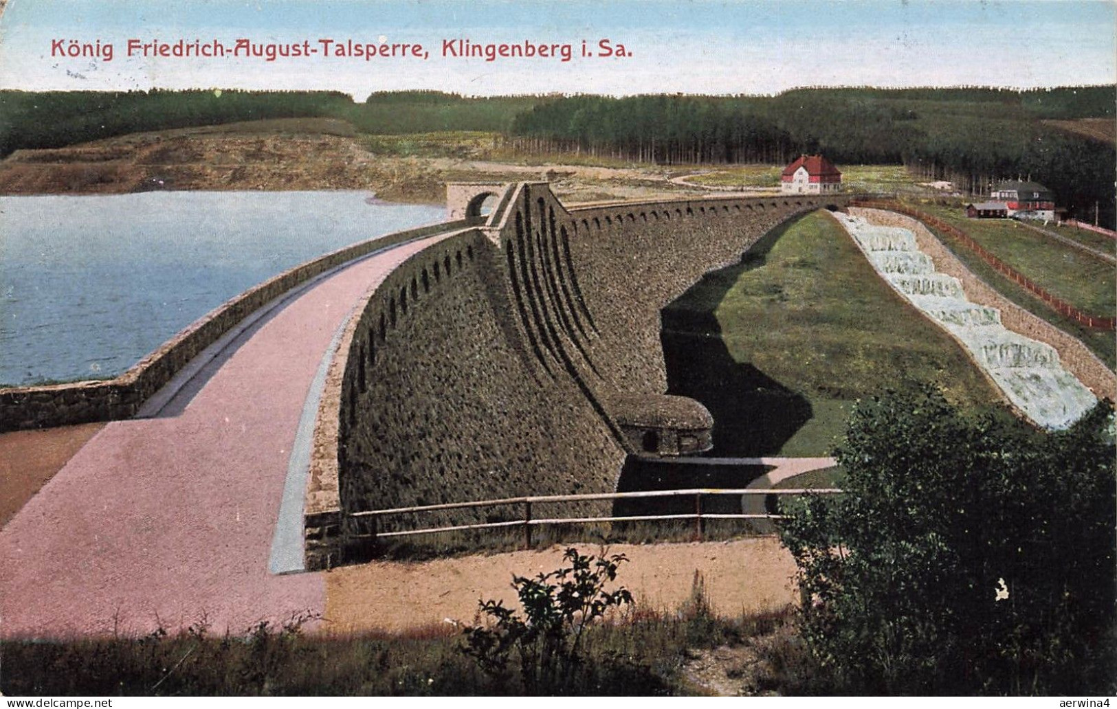 AK Klingenberg König Friedrich-August-Talsperre Sachsen 1916 gelaufen Postkarte