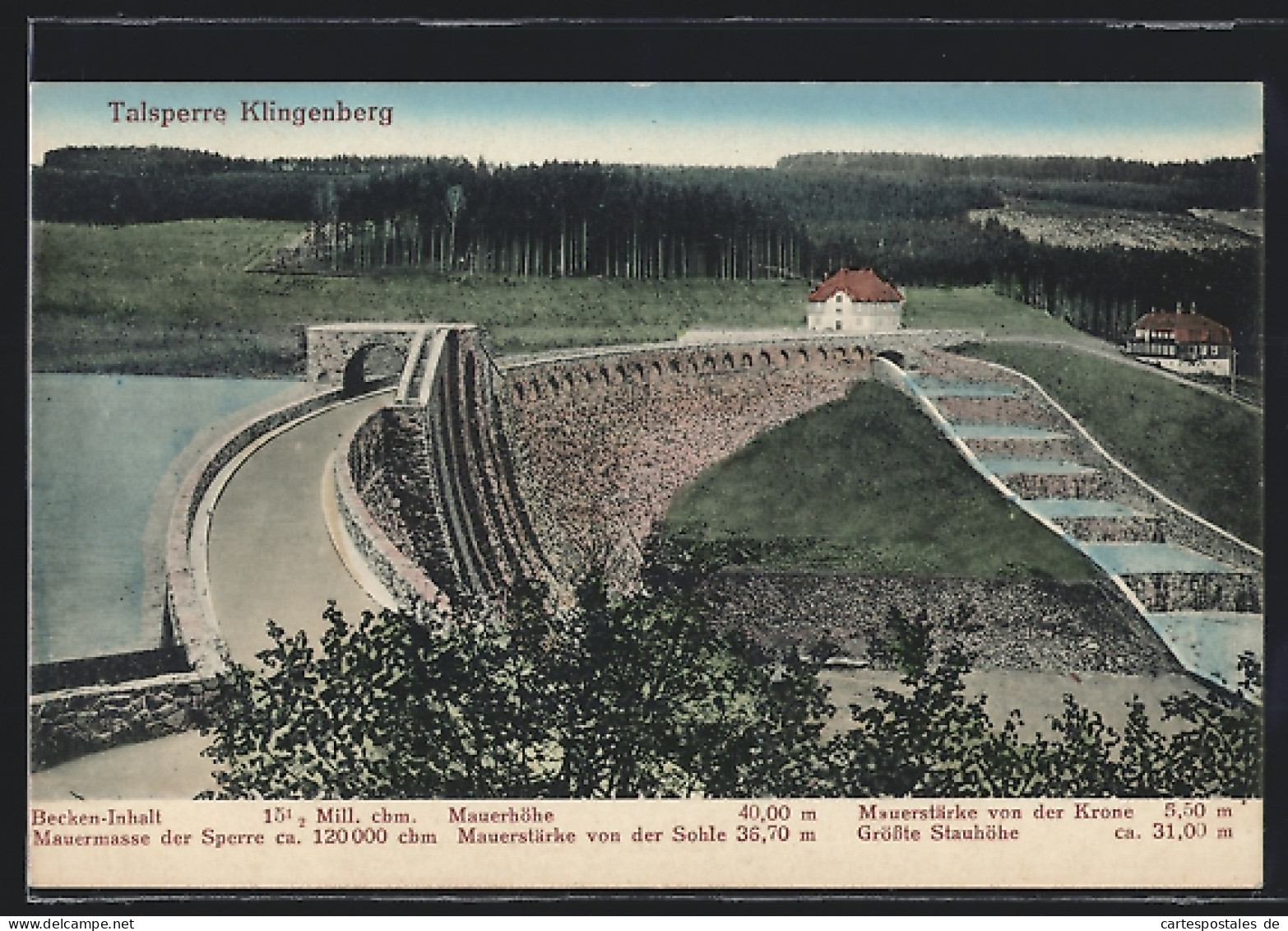 AK Klingenberg / Sachsen, Talsperre, Sperrmauer und Becken
