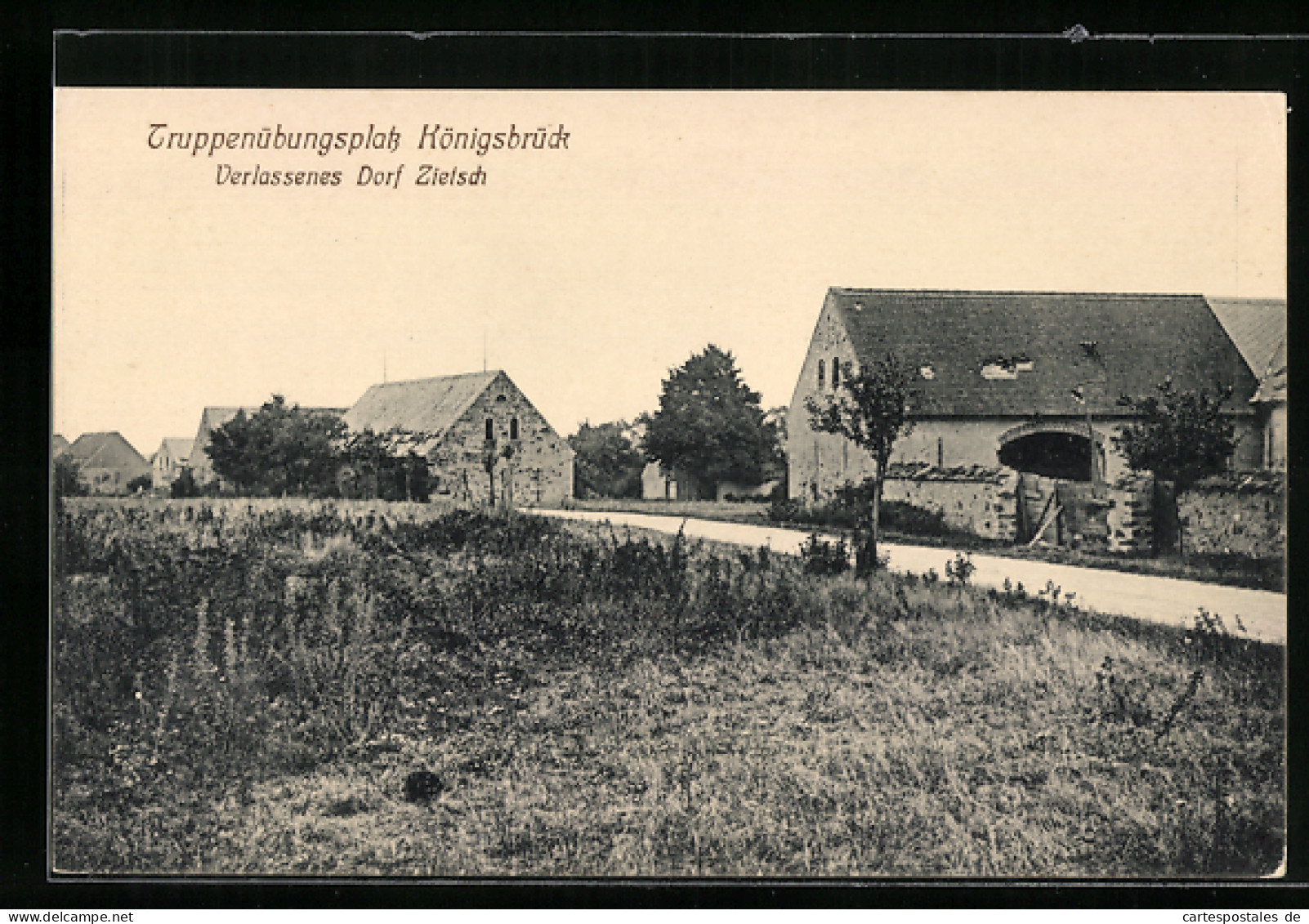 AK Königsbrück, Truppenübungsplatz, verlassenes Dorf Zietsch