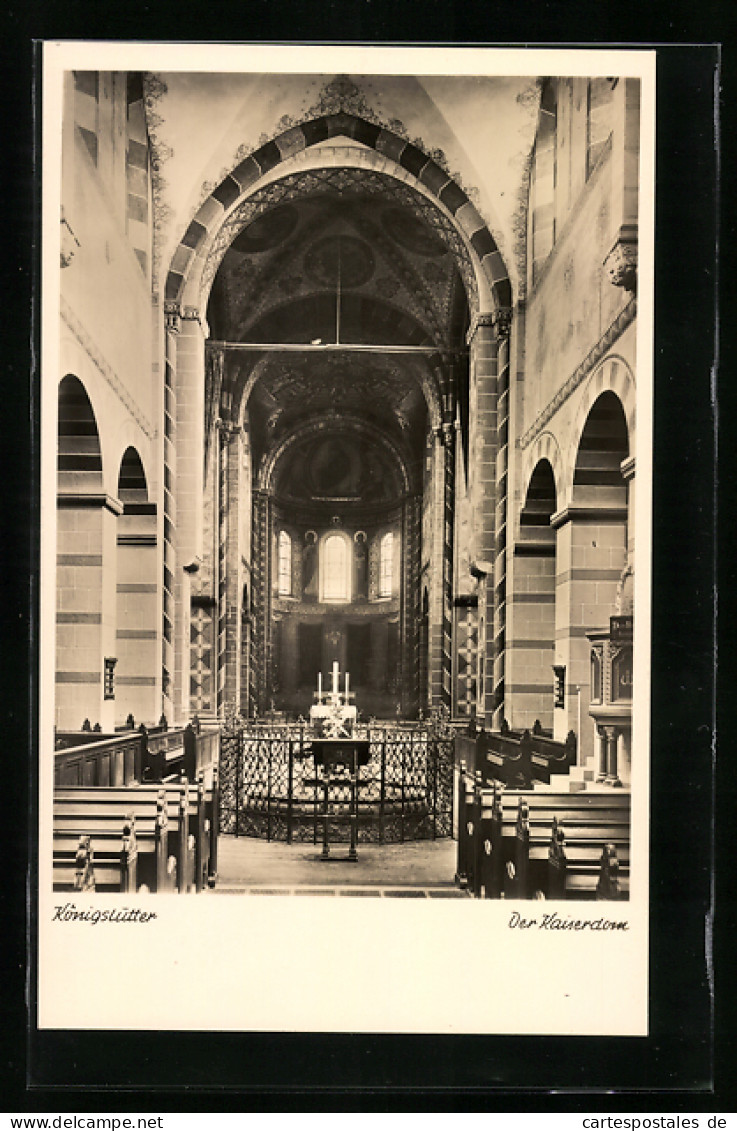 AK Königslutter, Der Kaiserdom, Mittelschiff im Dom