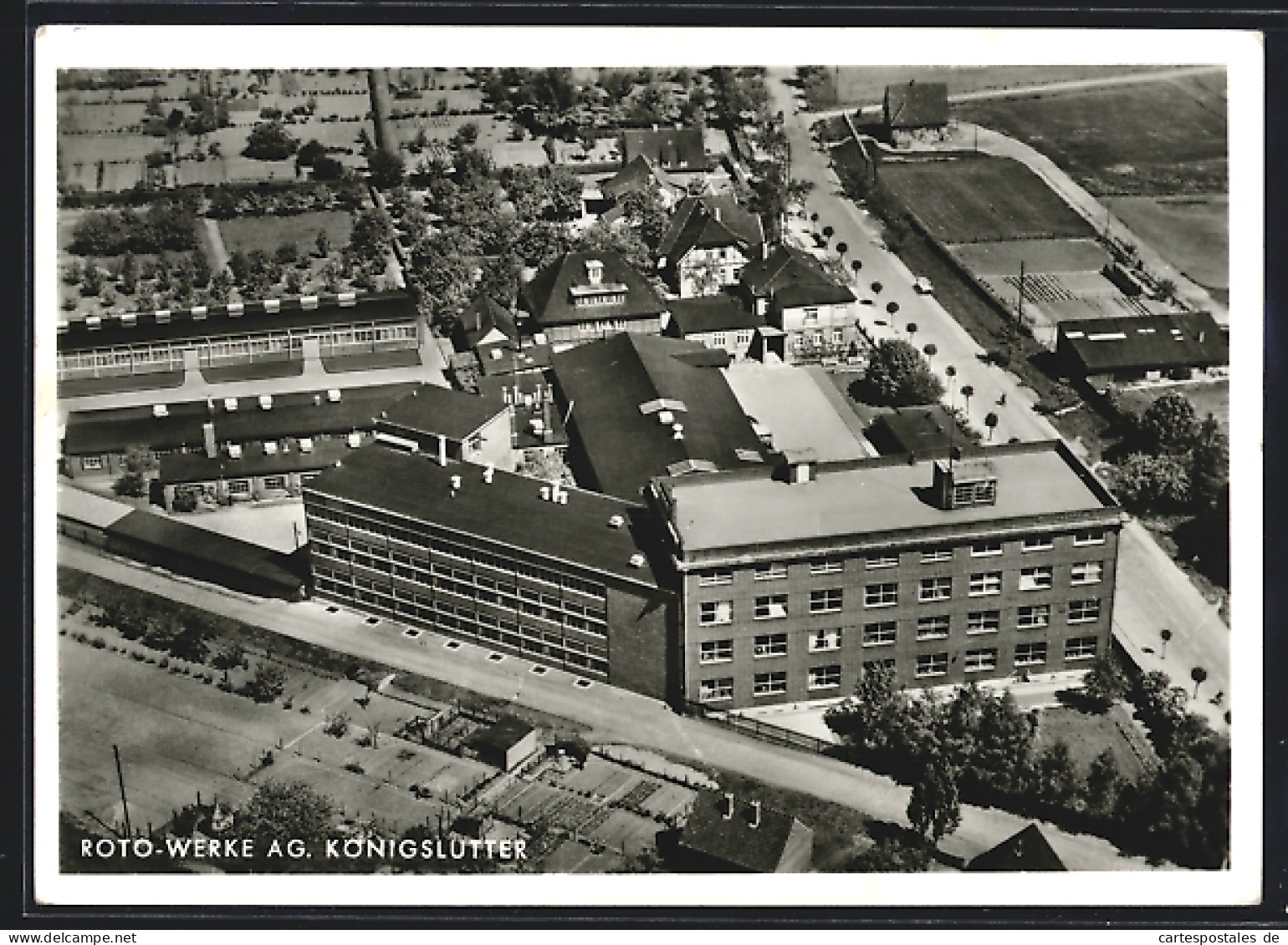AK Königslutter, Roto-Werke AG aus der Vogelschau