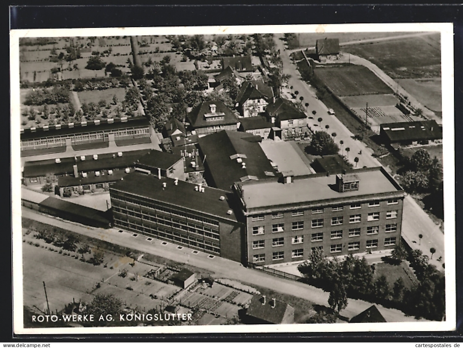 AK Königslutter, Roto-Werke AG aus der Vogelschau