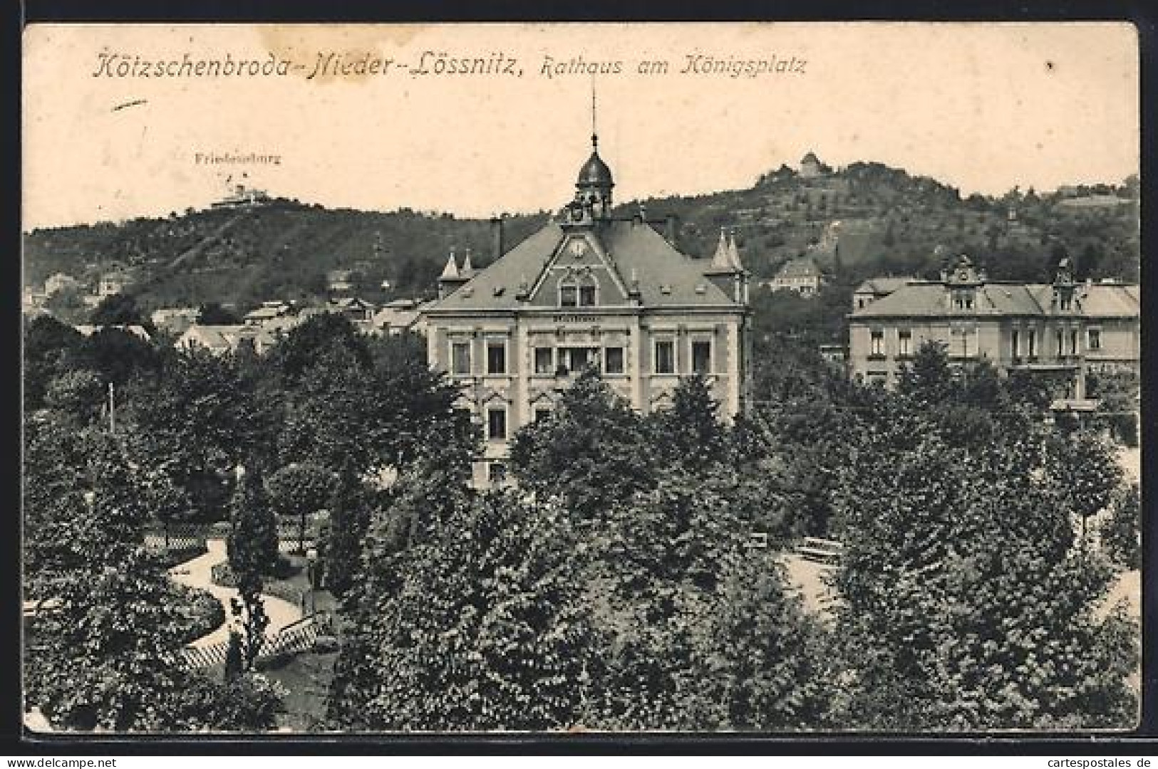 AK Kötzschenbroda-Nieder-Lössnitz, Rathaus am Königsplatz