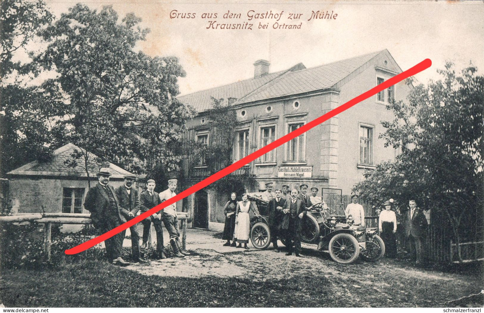 AK Krausnitz Kraußnitz Gasthof zur Mühle Böhla Linz Blochwitz Liega Schönfeld Lampertswalde Thiendorf Großenhain Ortrand