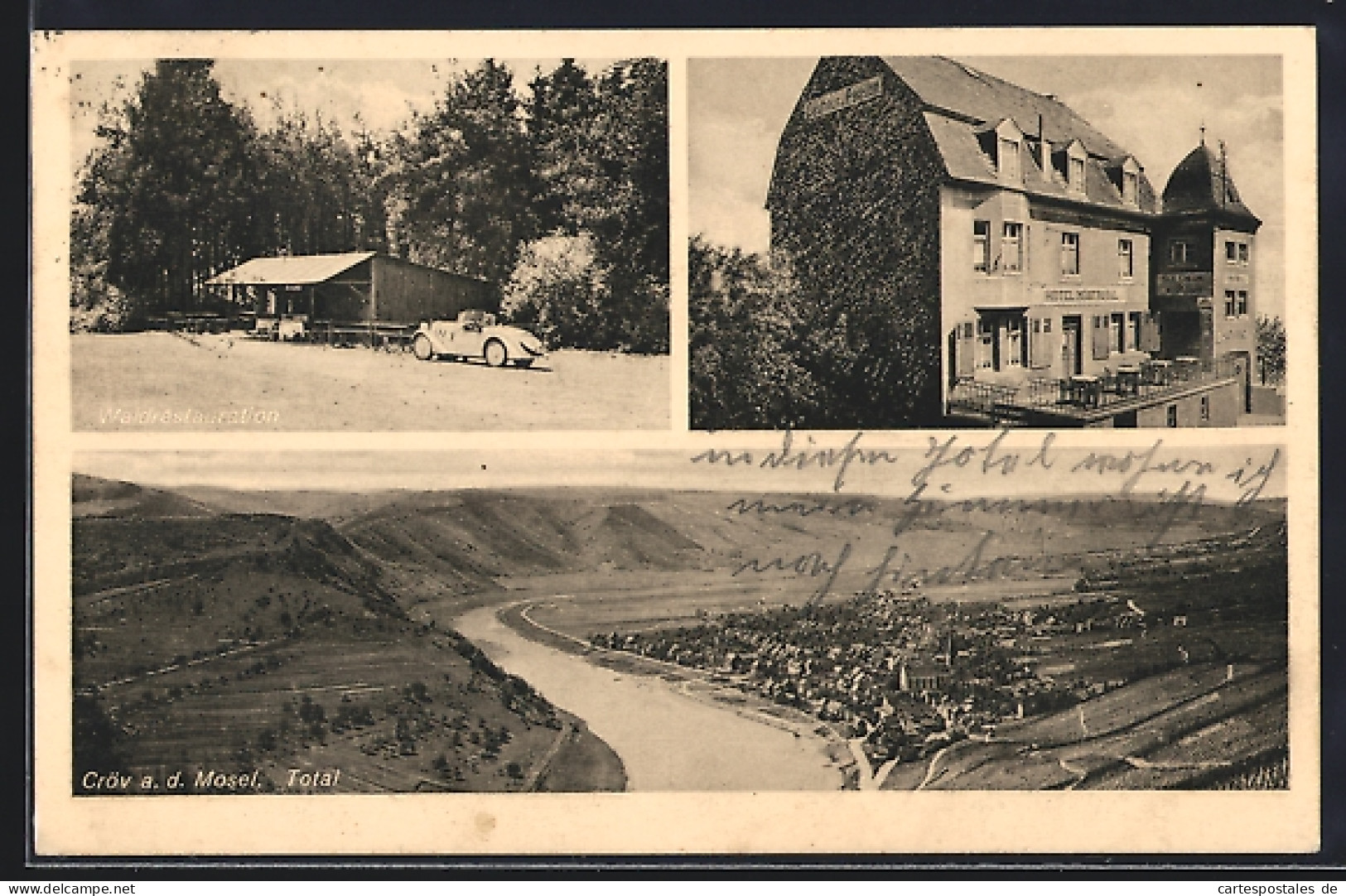 AK Kröv a. d. Mosel, Gasthaus und Pension Montroyal, Waldrestauration, Totalansicht