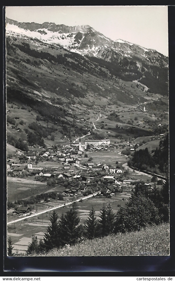 AK Küblis im Prätigau, Teilansicht mit Bergen