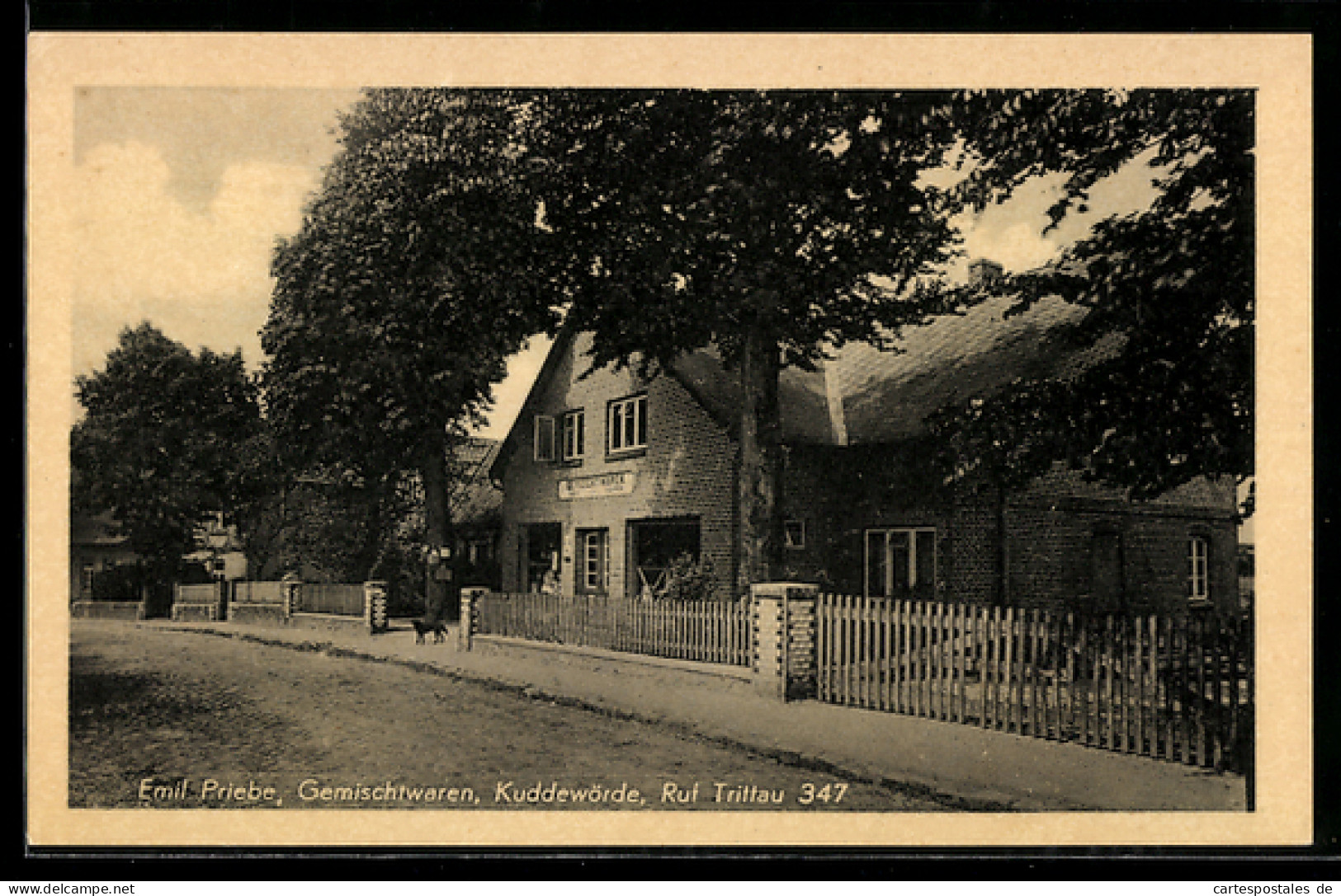 AK Kuddewörde-Trittau, Gemischtwarengeschäft von Emil Priebe