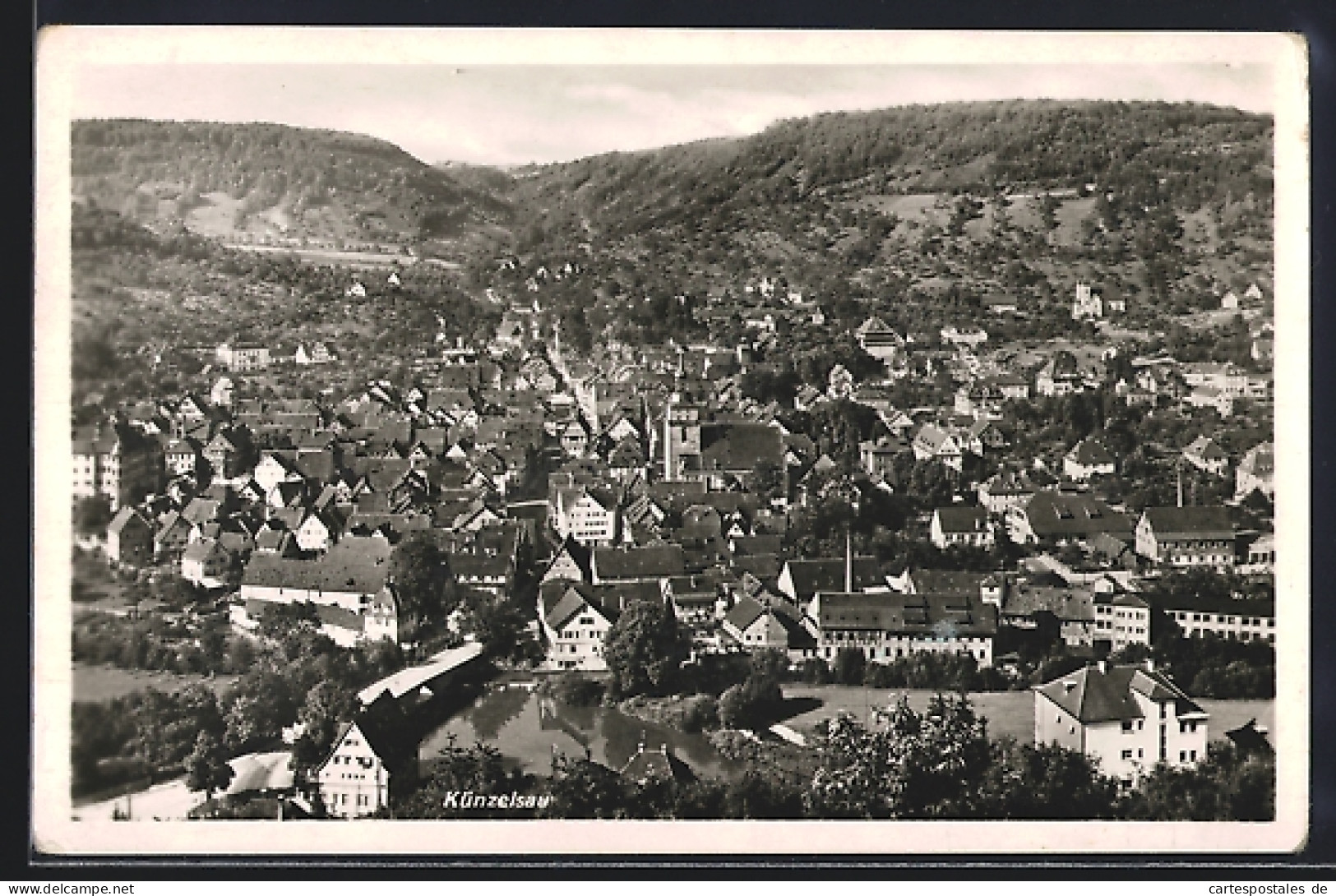 AK Künzelsau, Teilansicht mit Kirche