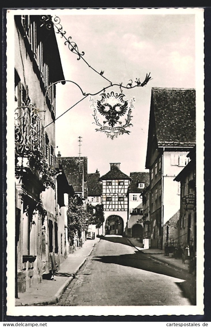 AK Künzelsau / Württ., Strasse Schnurgasse mit Geschäften