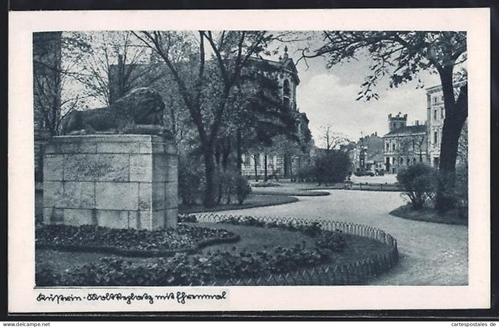 AK Küstrin, Moltkeplatz mit Ehrenmal