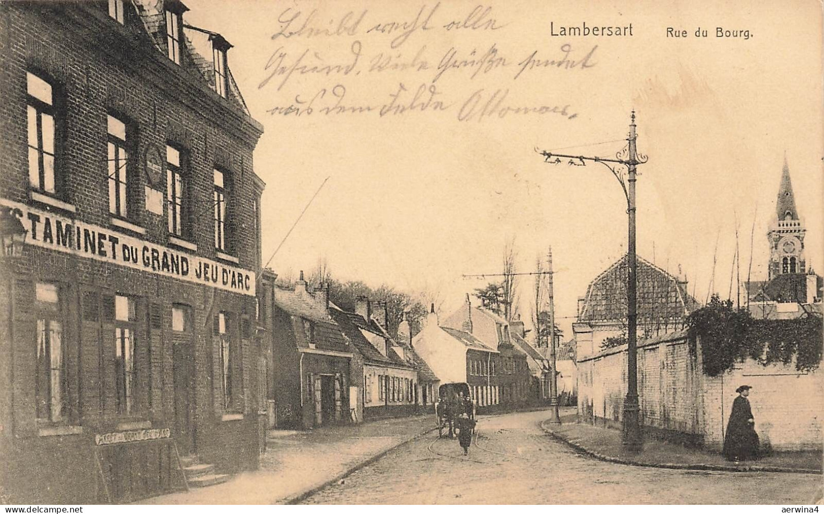 AK Lambersart Straßenansicht Rue du Bourg Frankreich 1915 gelaufen Postkarte