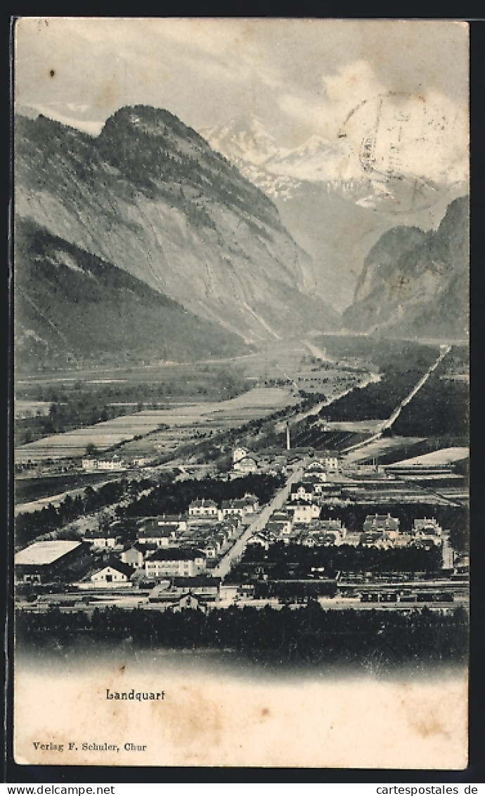 AK Landquart, Teilansicht mit Strassenpartie