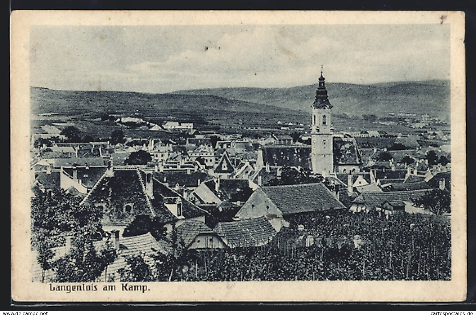 AK Langenlois am Kamp, Blick über die Dächer