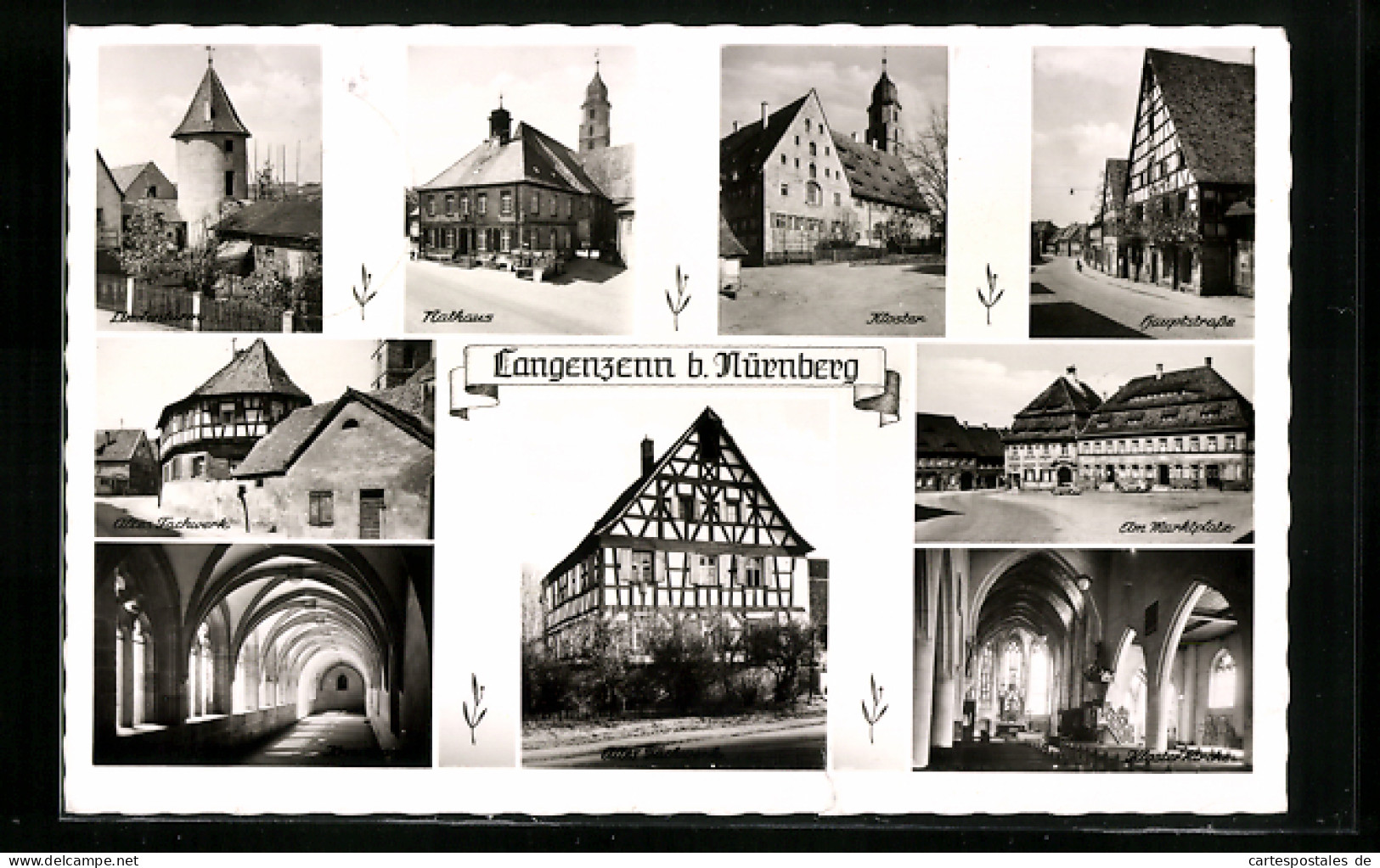 AK Langenzenn, Altes Fachwerkhaus, Rathaus, Lindenturm, Hauptstrasse