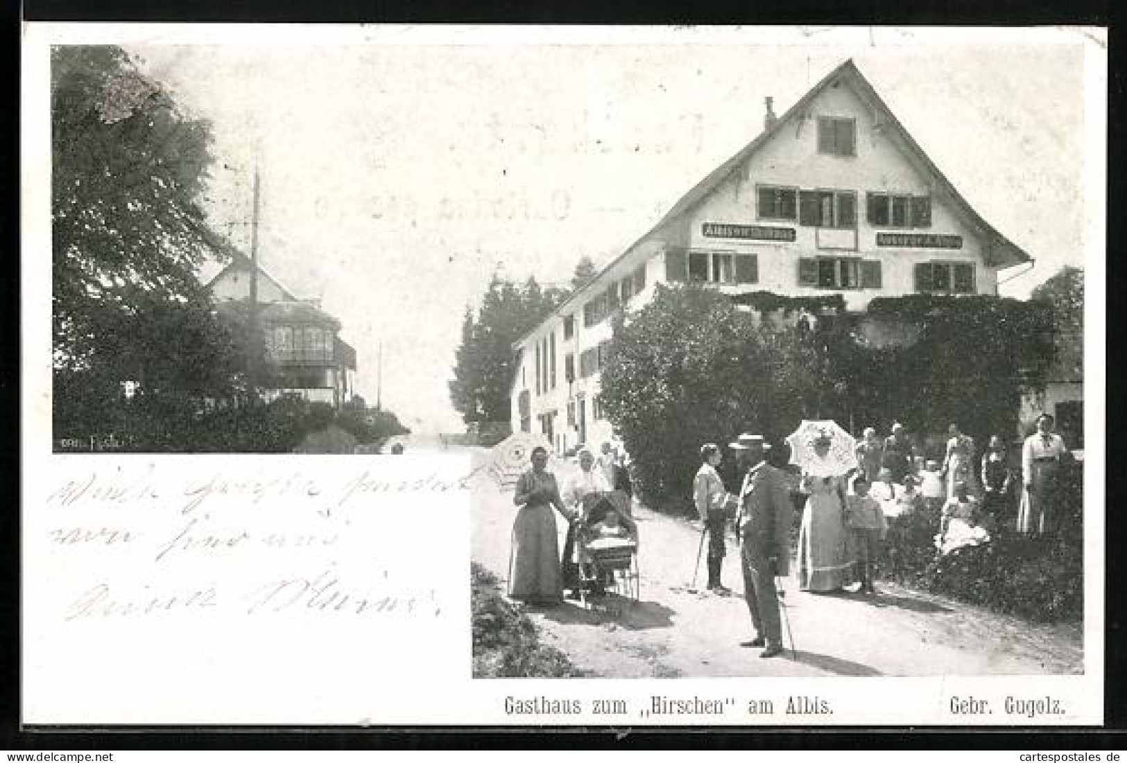 AK Langnau am Albis, Gasthaus Zum Hirschen von Eduard Gugolz-Scheller