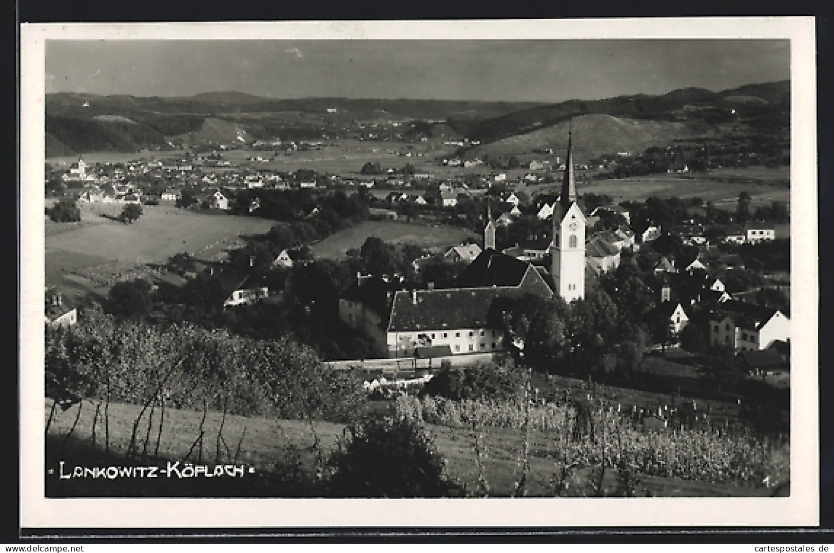 AK Lankowitz-Köflach, Gesamtansicht mit Fernblick aus der Vogelschau