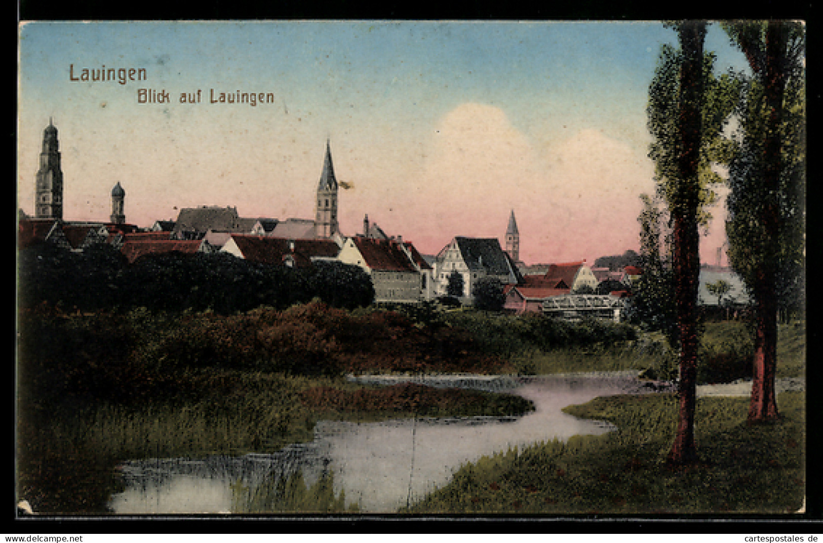 AK Lauingen, Blick auf Lauingen
