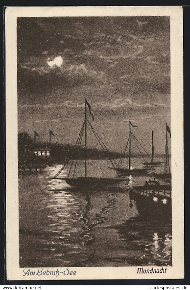 AK Lehnitz, Lehnitzsee, Mondnacht