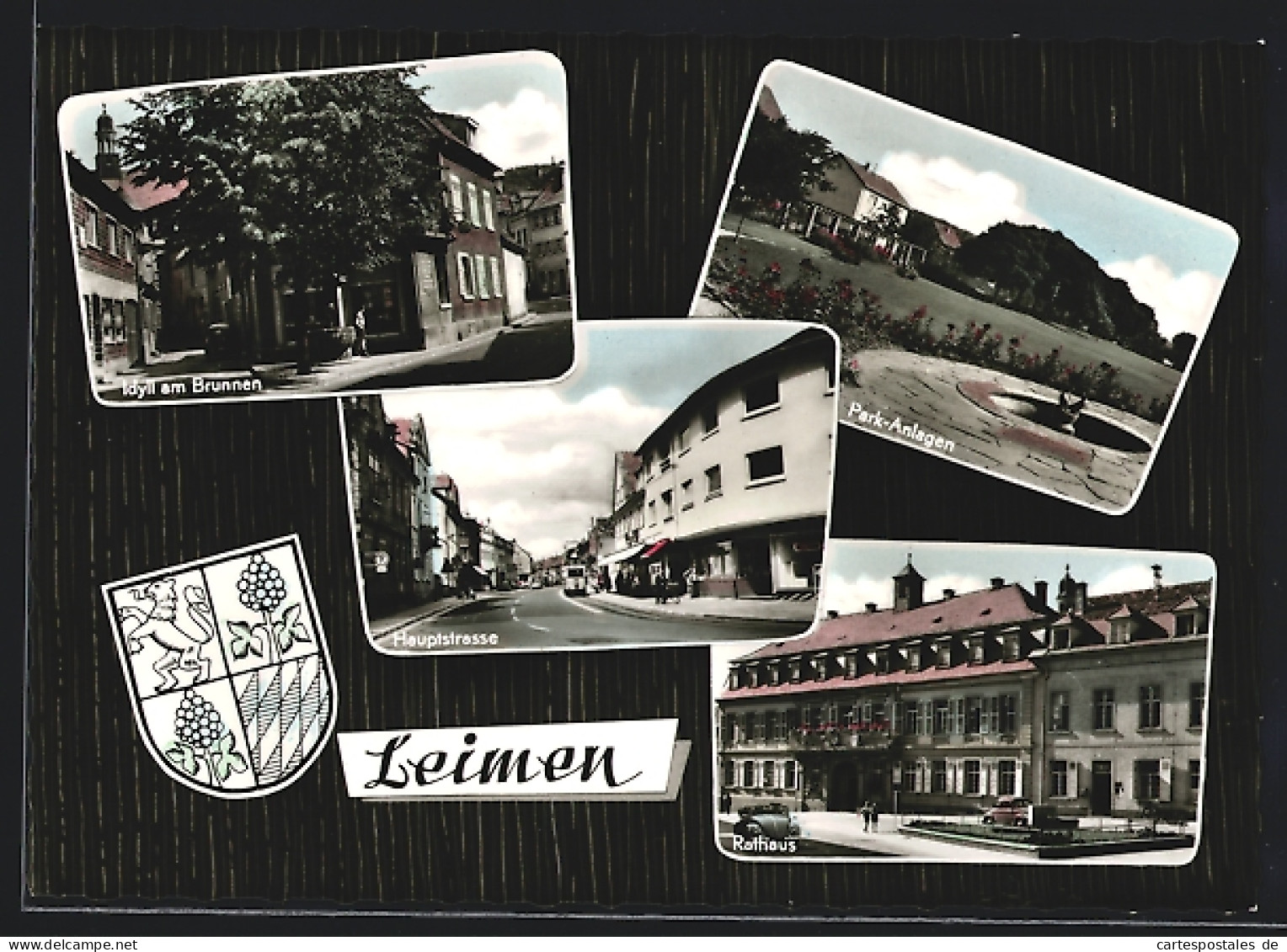AK Leimen / Baden, Hauptstrasse, Rathaus, Stadtwappen