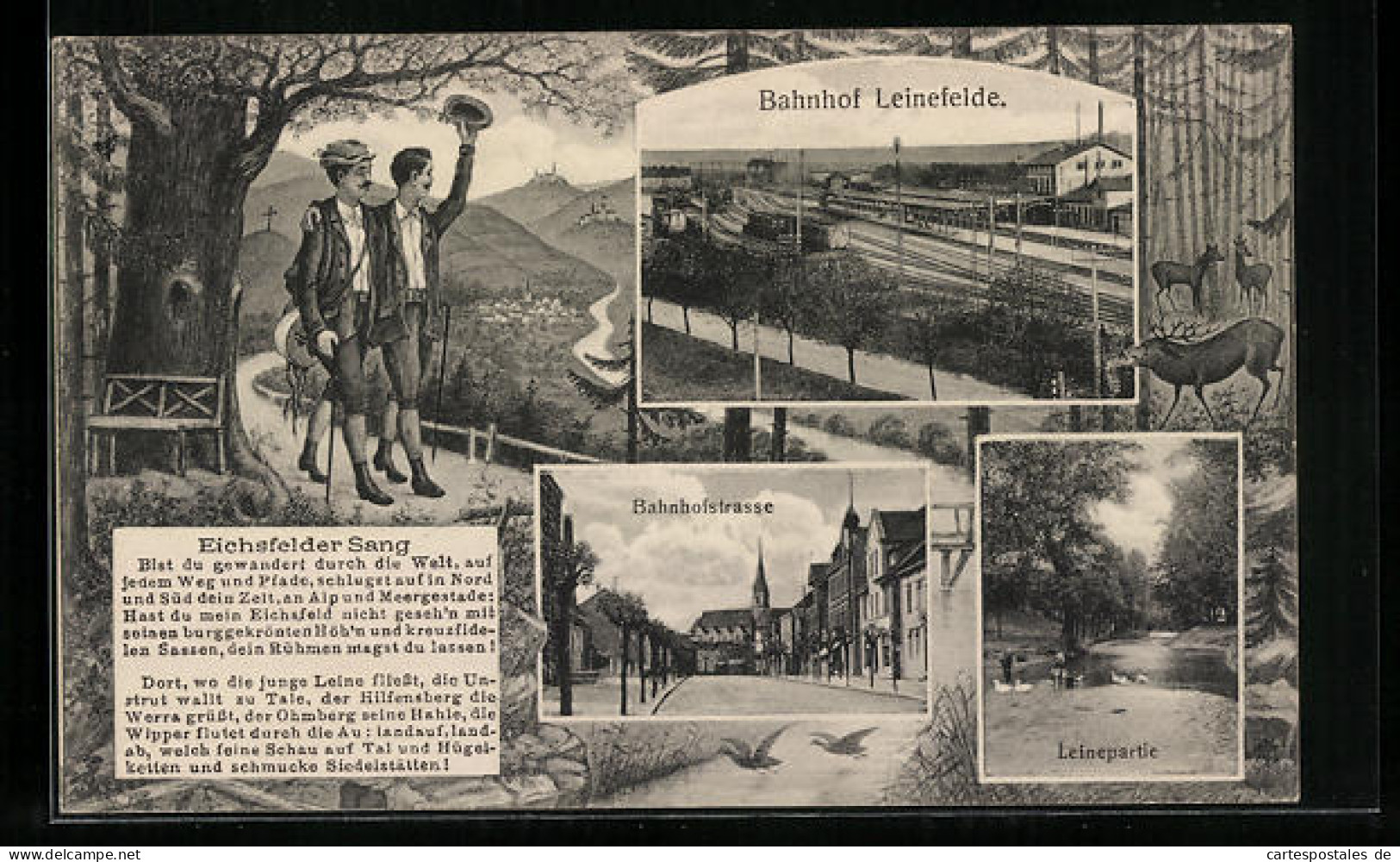 AK Leinefelde, Bahnhofstrasse, Leinepartie