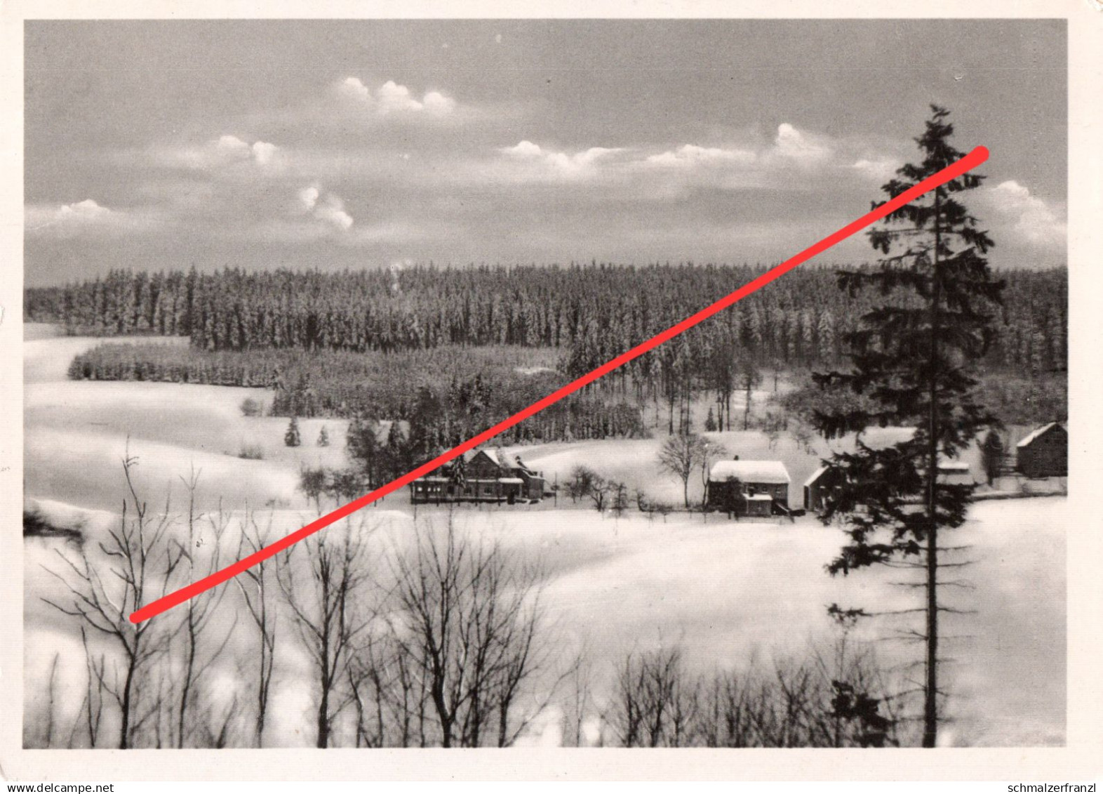 AK Lengefeld Vorwerk Gasthof a Rauenstein Kalkwerk Lauterbach Wünschendorf Hilmersdorf Marienberg Winter Erzgebirge DDR