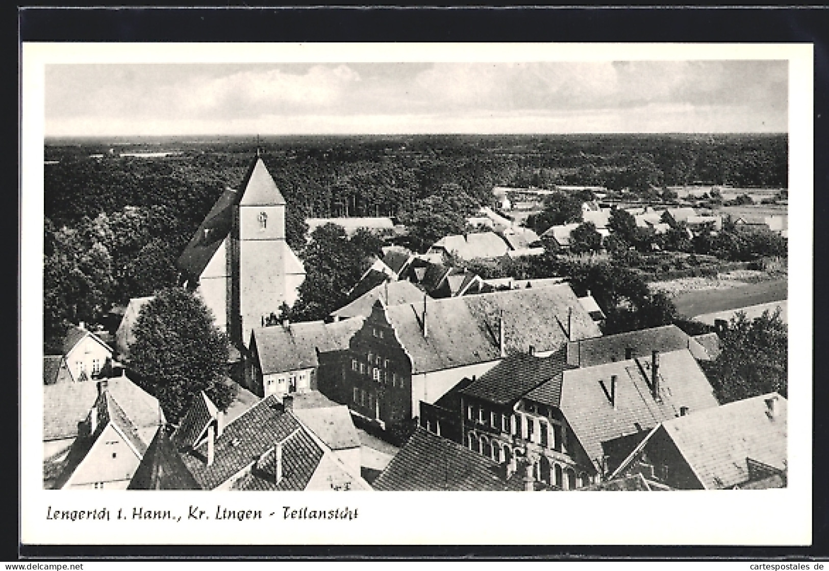 AK Lengerich i. Hann., Teilansicht aus der Vogelschau