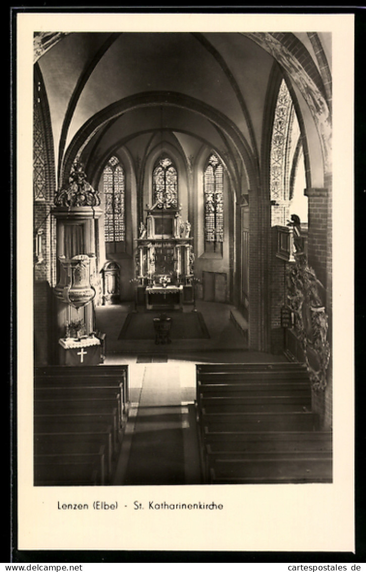 AK Lenzen /Elbe, St. Katharinenkirche, Innenansicht