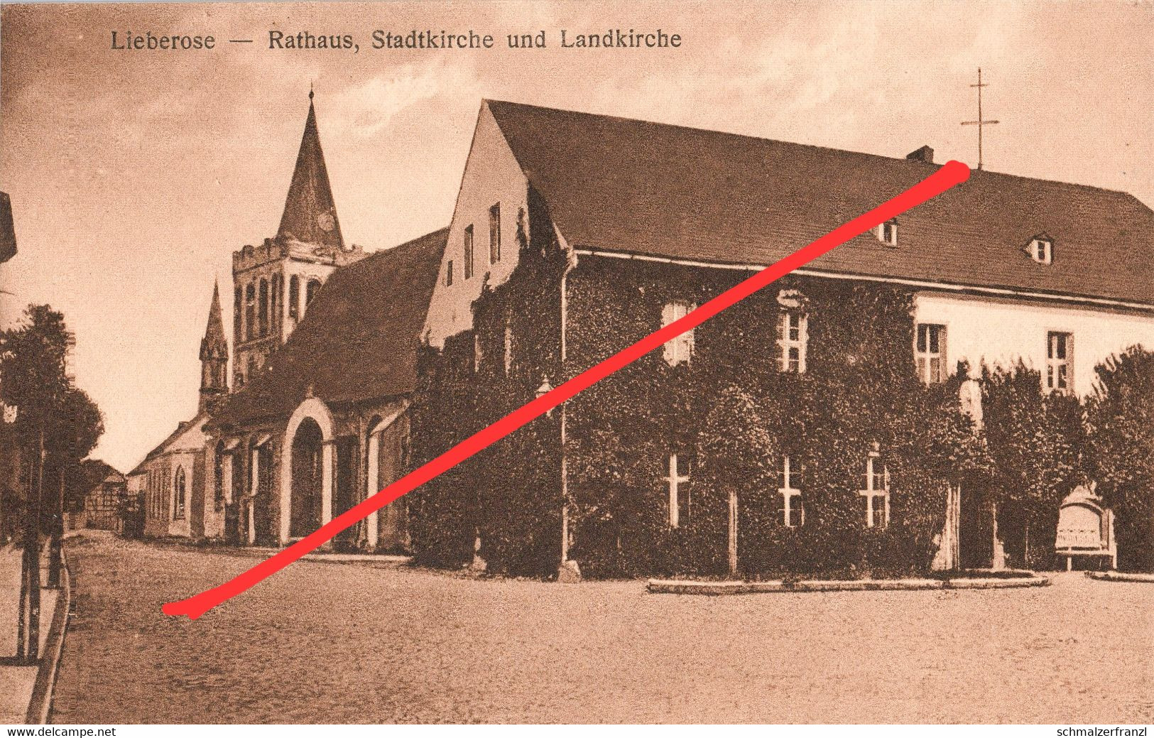 AK Lieberose Rathaus Stadtkirche Landkirche a Jamlitz Blasdorf Mochlitz Behlow Lamsfeld Staakow Friedland Peitz Guben