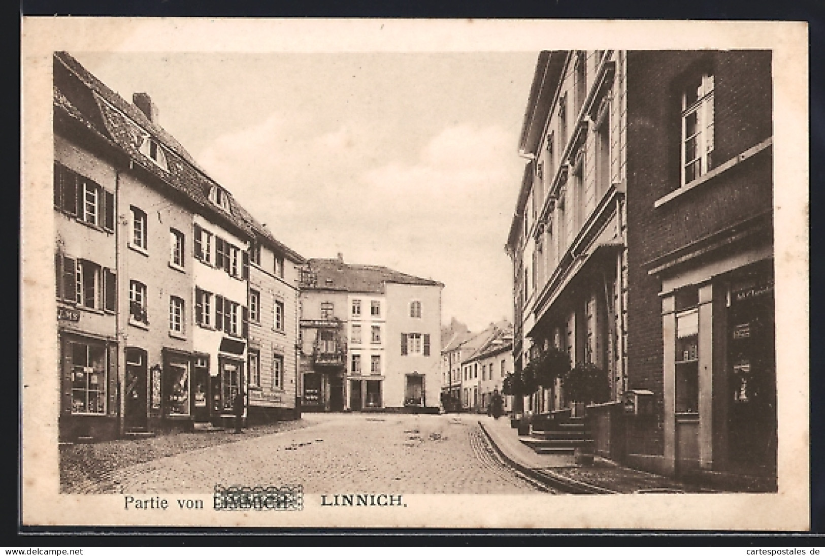 AK Linnich, Strassenpartie mit Geschäften