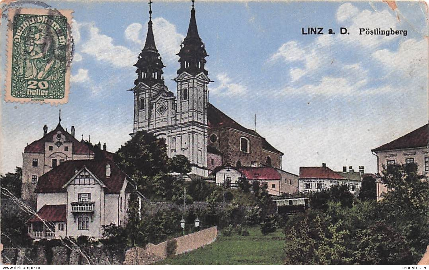 AK Linz a. D., Ortspartie am Pöstlingberg