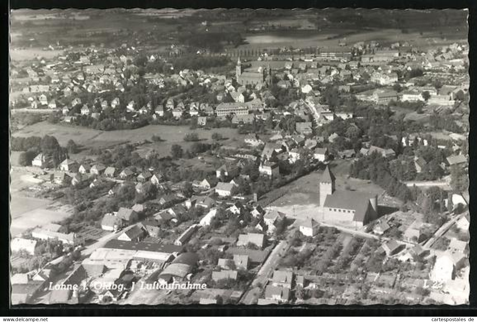 AK Lohne i. Oldbg., Luftaufnahme, Totalansicht
