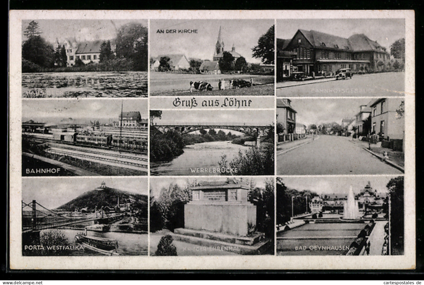 AK Löhne, Porta Westfalika, Bahnhof, Werrebrücke