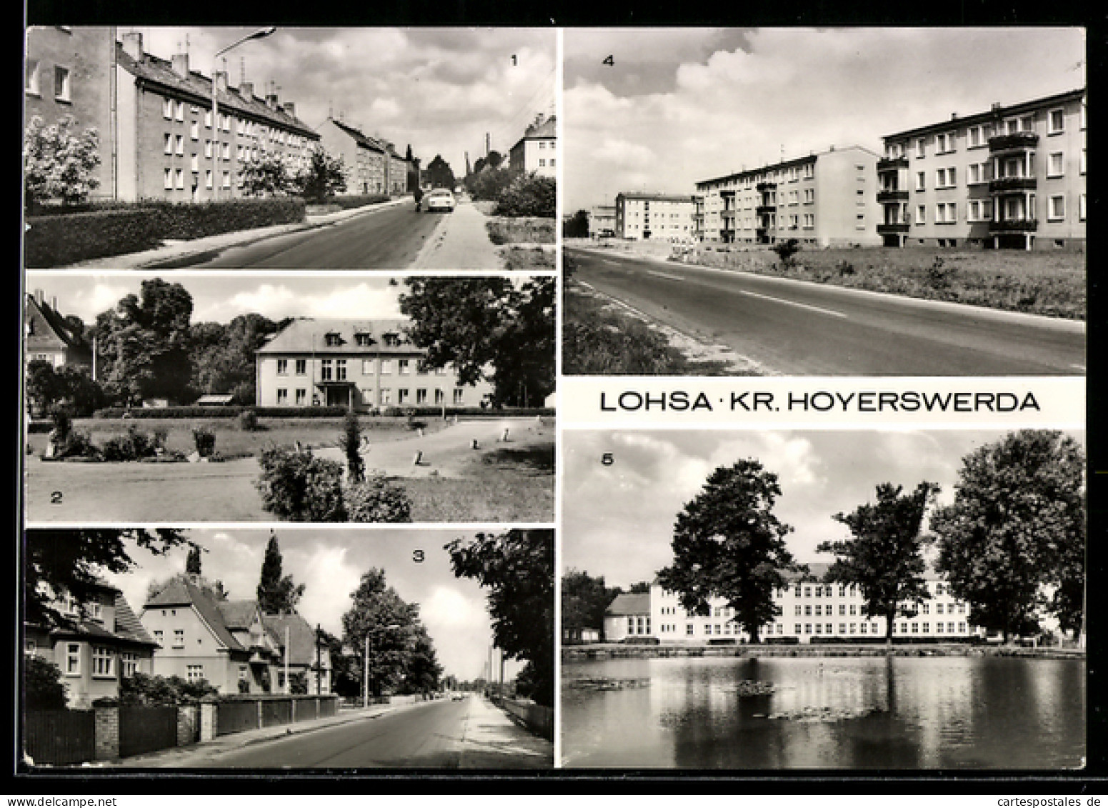 AK Lohsa /Hoyerswerda, Am Ziegelteich, Poliklinik, Polytechnische Oberschule, Karl-Marx-Strasse
