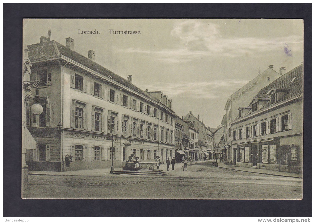 AK - Lörrach - Turmstrasse ( Verlag Gutermann Guerre 14-18 Feldpost 13.9.14)